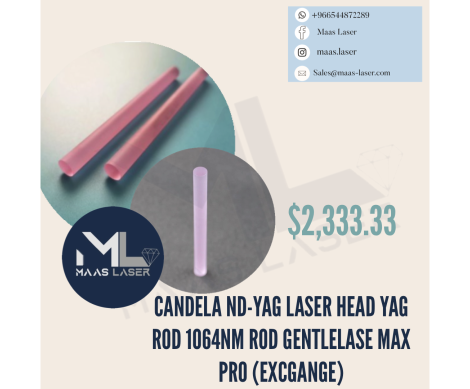 CANDELA ND-YAG LASER HEAD YAG ROD 1064NM ROD GENTLELASE MAX PRO (EXCGANGE) 